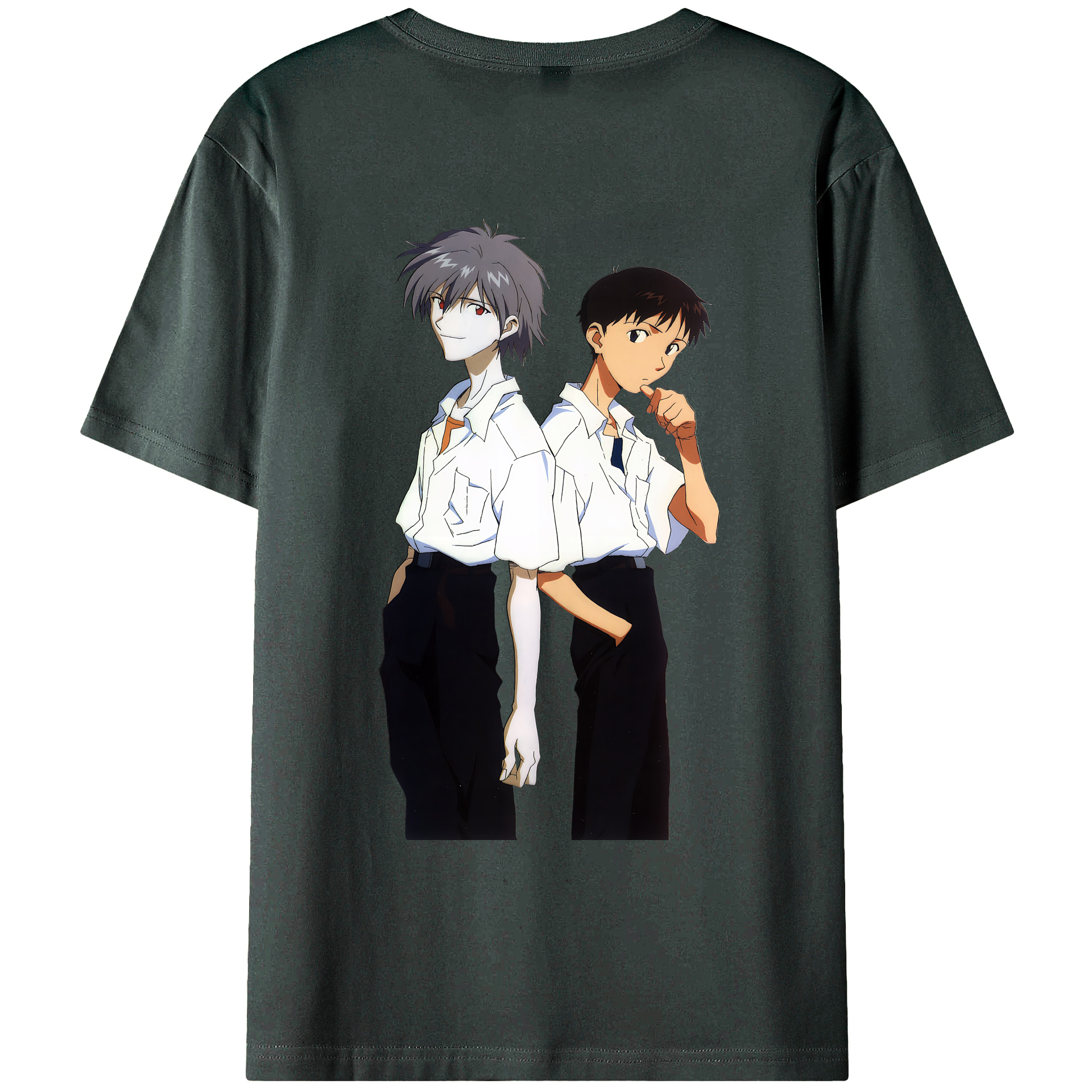（画像用） EVA 新世紀エヴァンゲリオン 綿100％ メンズ半袖Tシャツ（バックプリント） 通気性